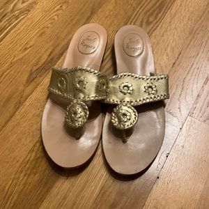 Jack Rogers Metallic Demi Wedge Leather Sandal